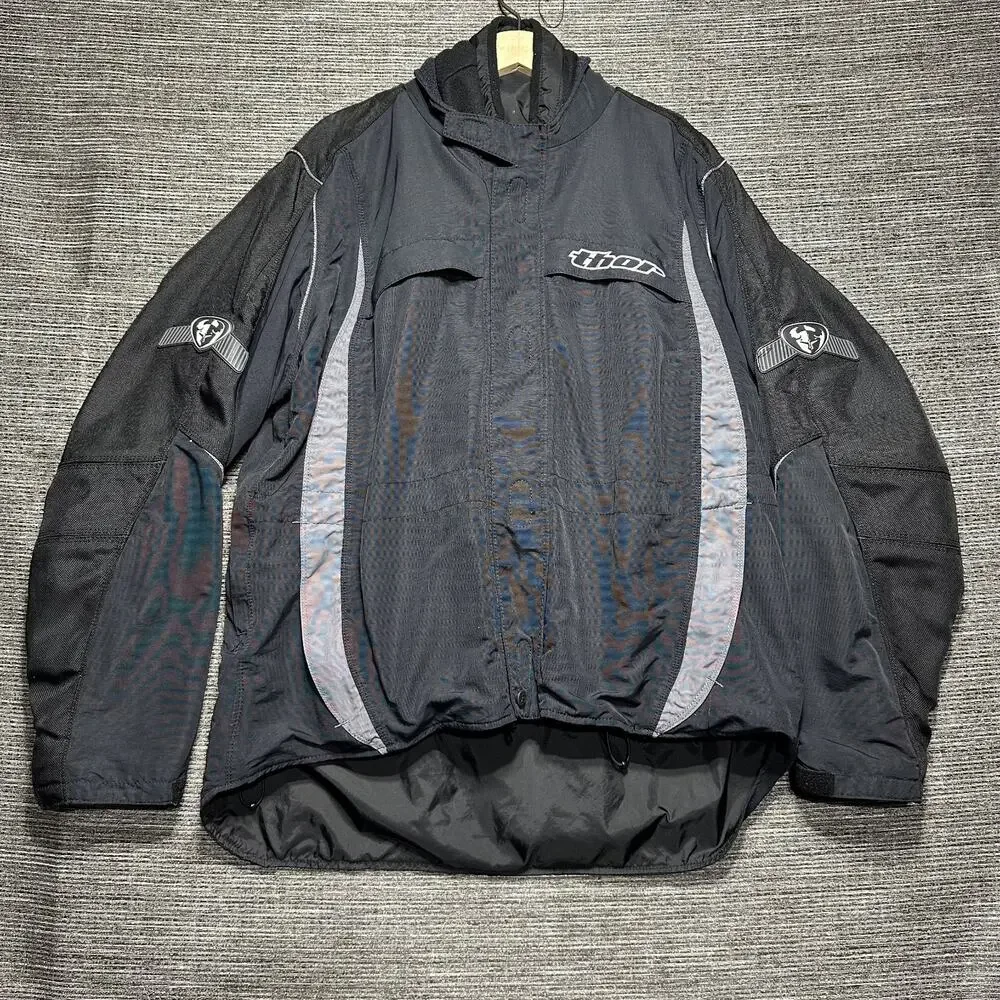 Thor Ride 2 Jacket Men's XL Black Vintage Full Zip Y2K Motocross Lining